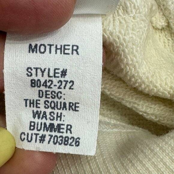 MOTHER The Square Bummer Sweatshirt Crewneck Pullover Ivory Cream Size Small - Picture 13 of 13
